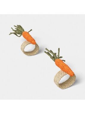 2pk Easter Woven Carrot Napkin Rings - Threshold